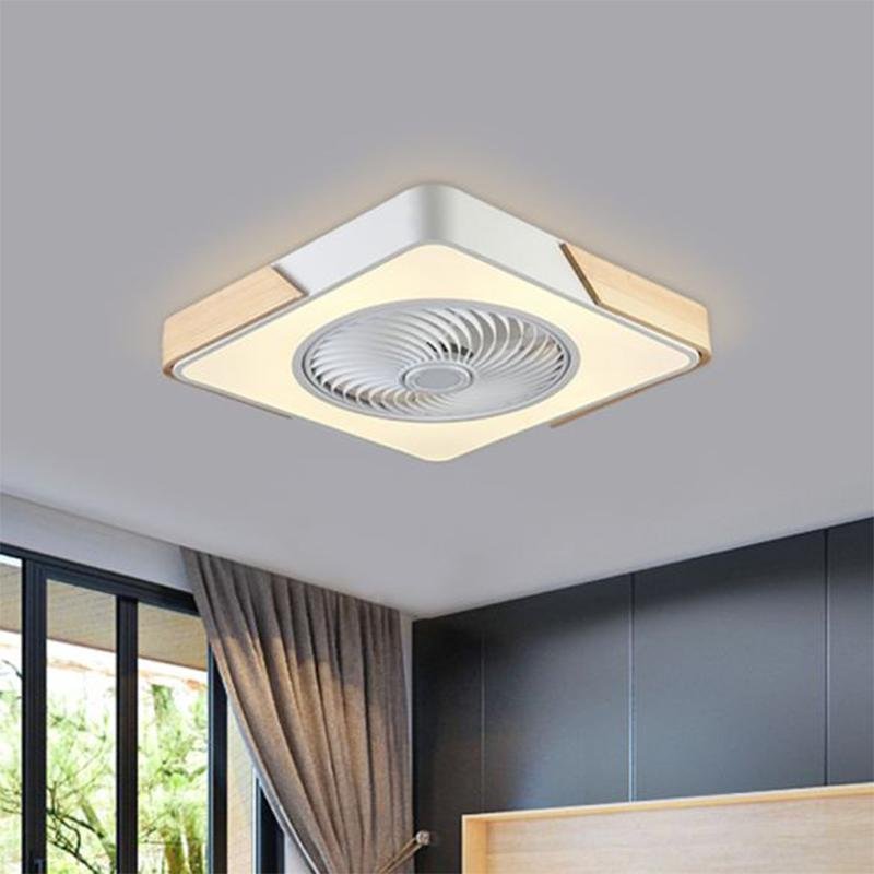 21'' LED Round Square Flush Mount Bladeless Ceiling Fan Lights