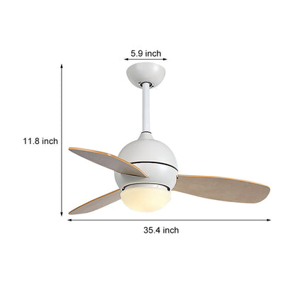 36 Inches Nordic Minimalist LED Remote Control Ceiling Fan Light for Living Room Dining Room