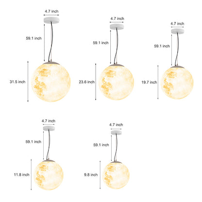 Outdoor Resin Moon Texture Chandelier Waterproof Landscape Decorative Lighting