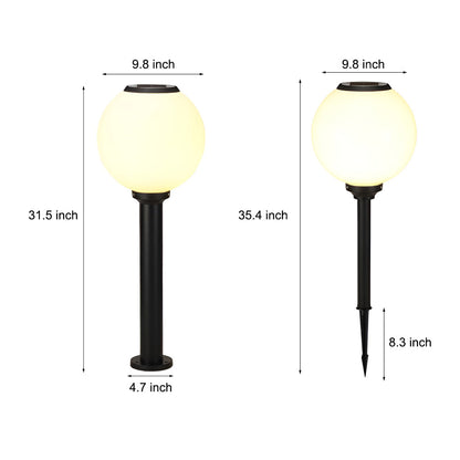 Waterproof Round LED Three Step Dimming Modern Solar Pathway Lights