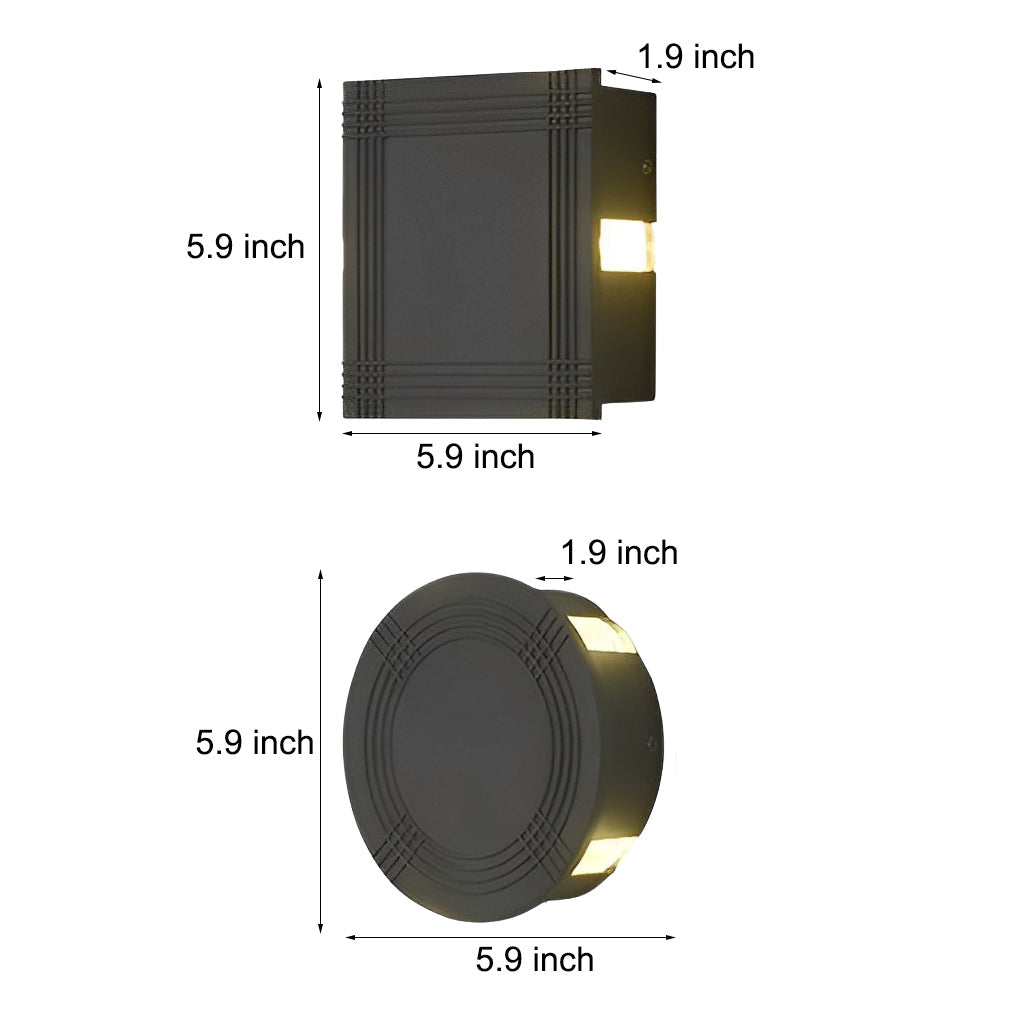 Round Square LED 12W Cross Star Lights Waterproof Modern Wall Lamp