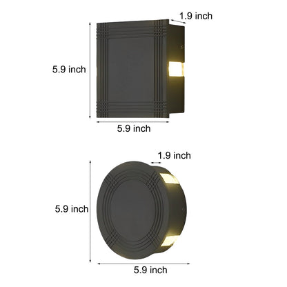 Round Square LED 12W Cross Star Lights Waterproof Modern Wall Lamp