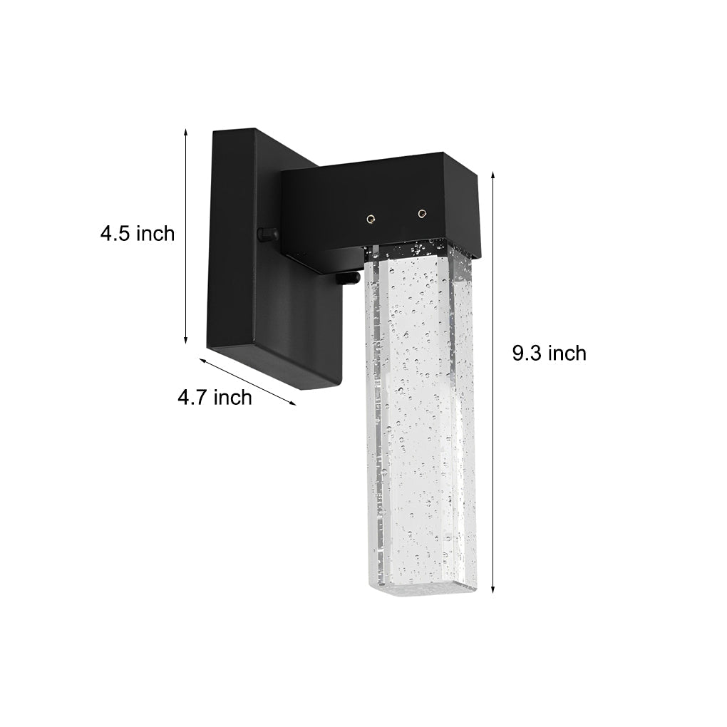 Waterproof LED 10W Crystal Black Modern Outdoor Wall Lamp Exterior Lights