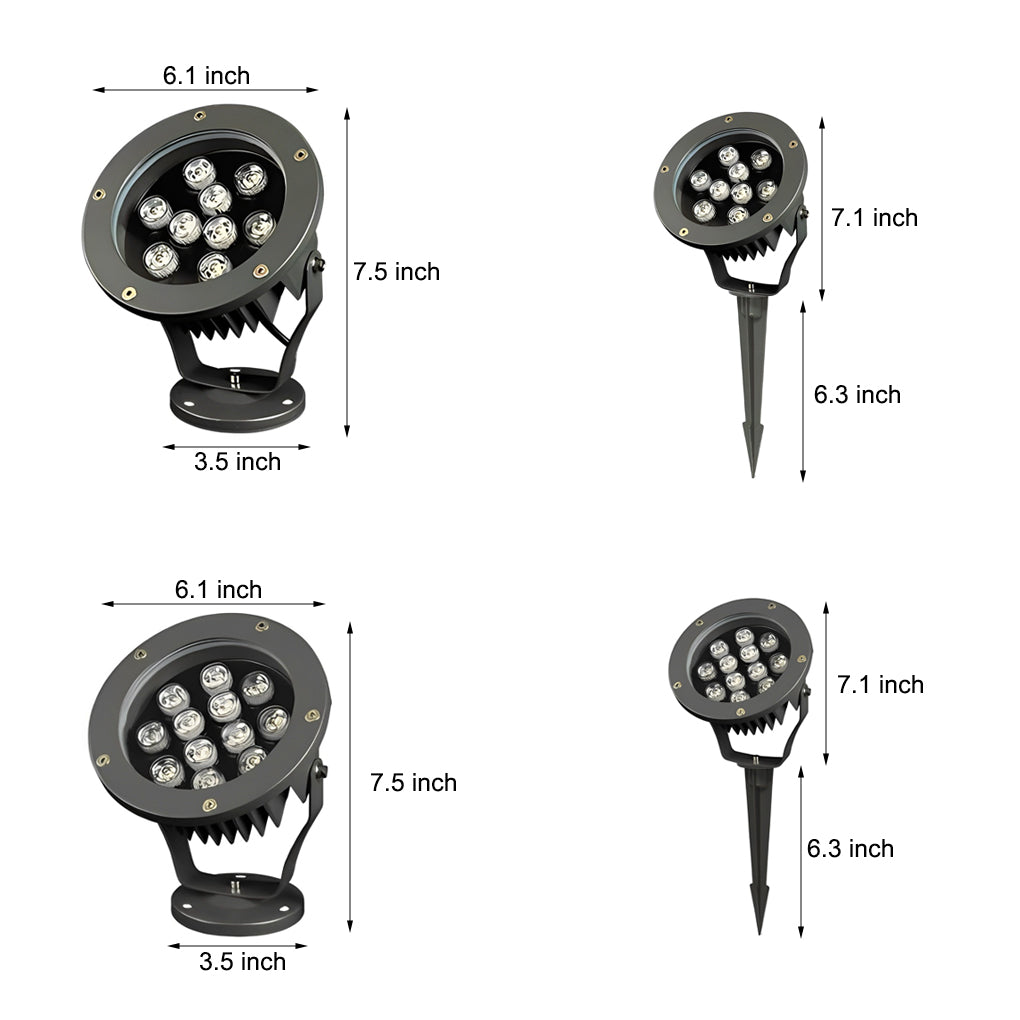 Round Waterproof Modern LED Spotlights Outdoor Tree Spot Lights DC24V