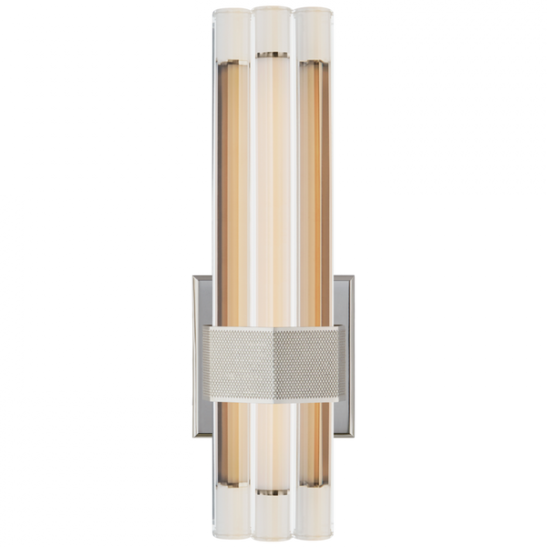 Asymmetric Wall Sconce, LED, Polished Nickel, Crystal, 14"H (LR 2907PN-CG CPZTK)