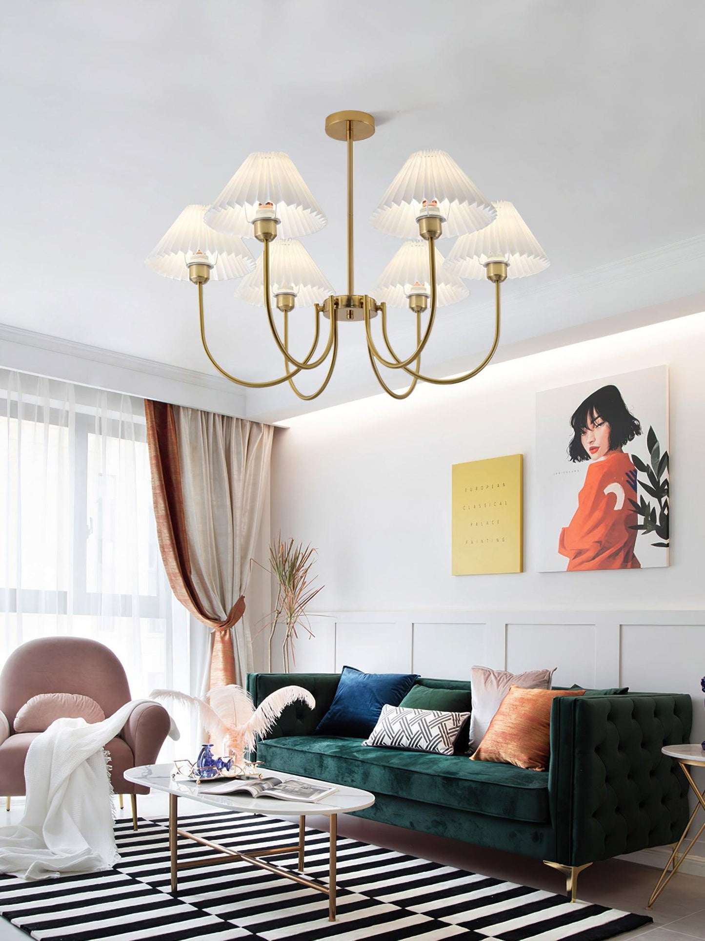 Lenore Pleated Ceiling fixture Chandelier