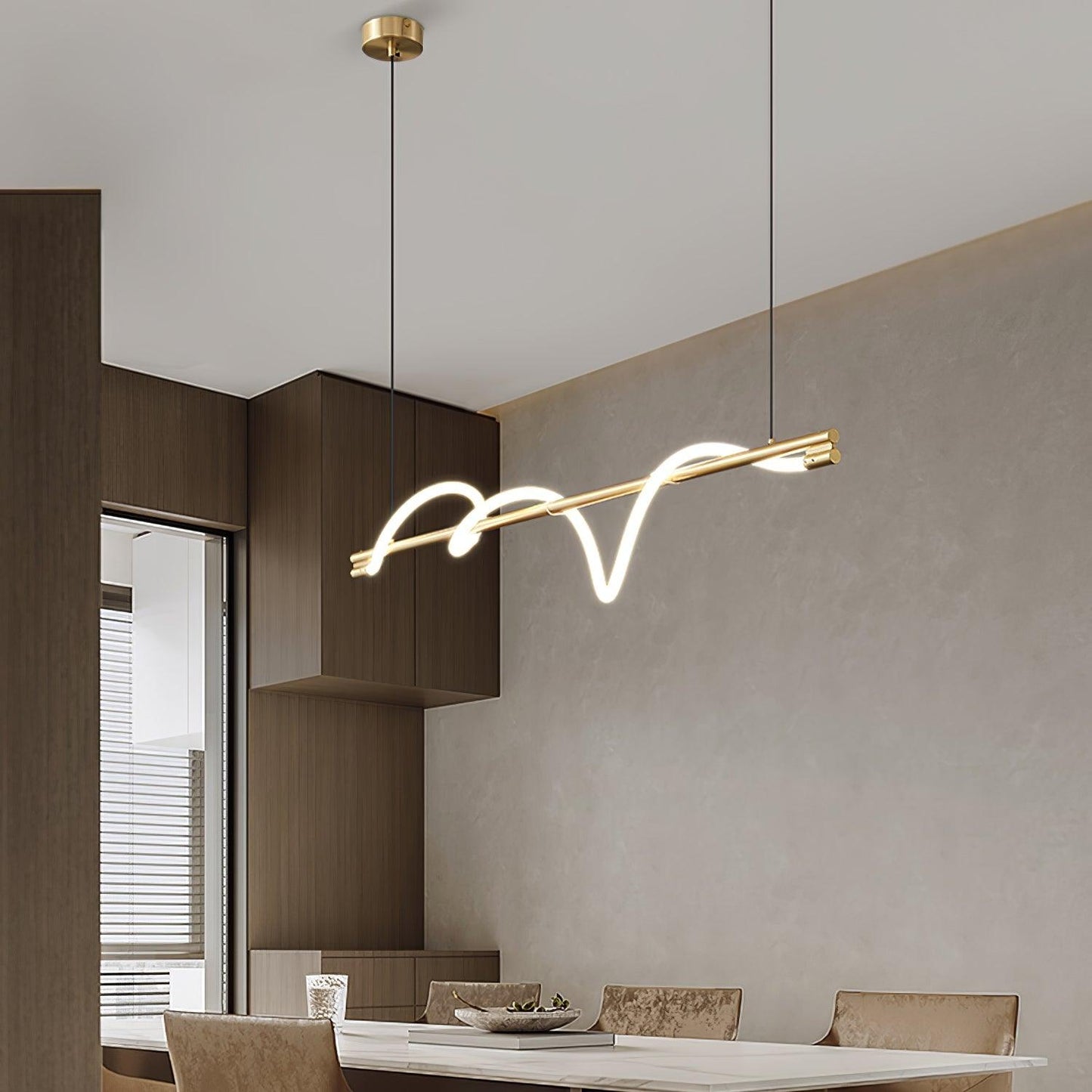 Linear Curve Island Drop light Pendant Lamp