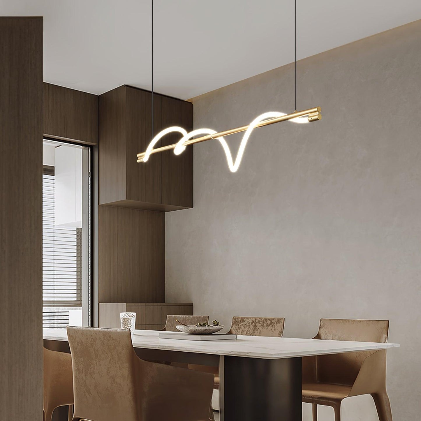 Linear Curve Island Drop light Pendant Lamp