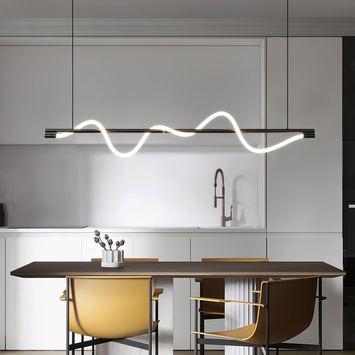 Linear Curve Island Drop light Pendant Lamp