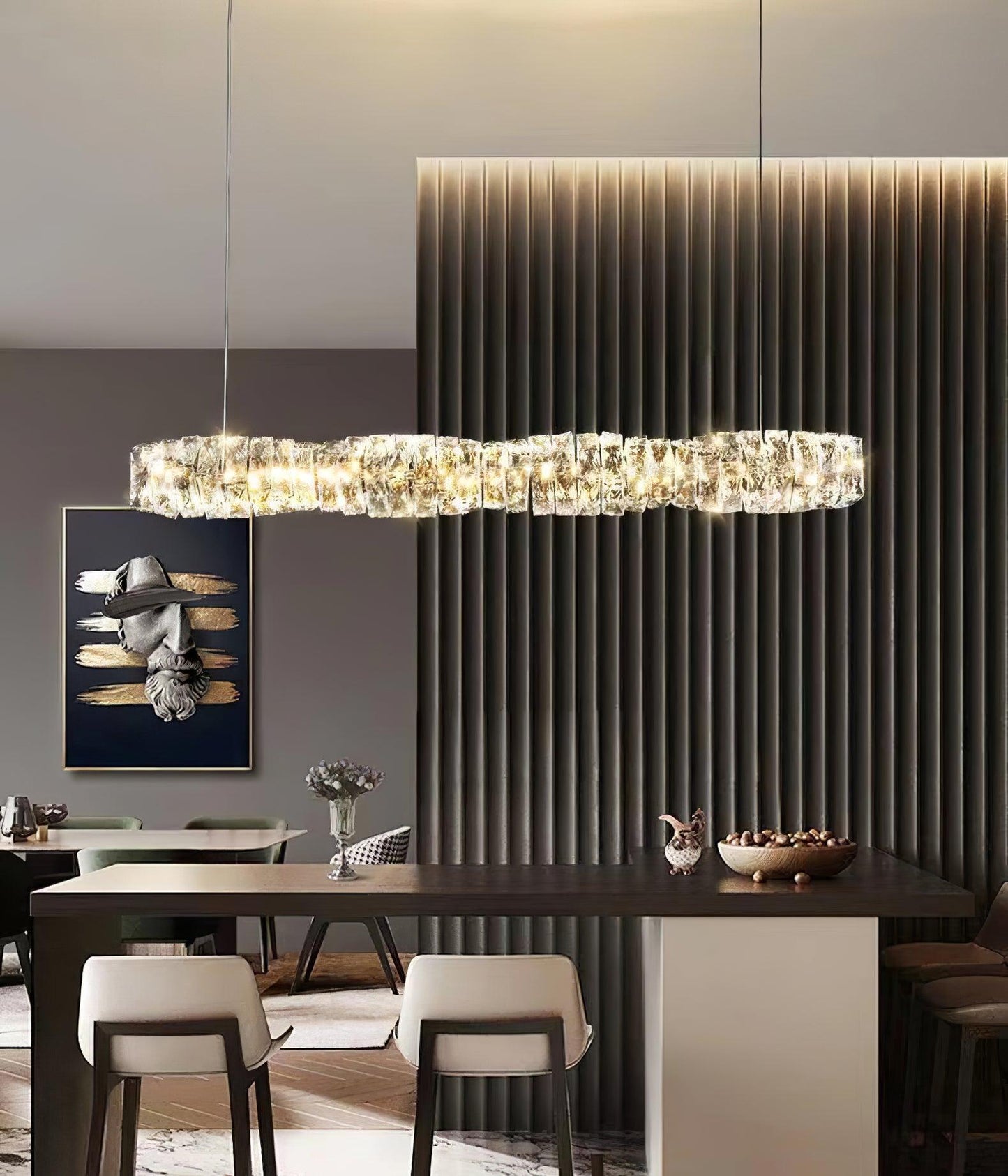 Long Crystal Droplight Pendant Lamp