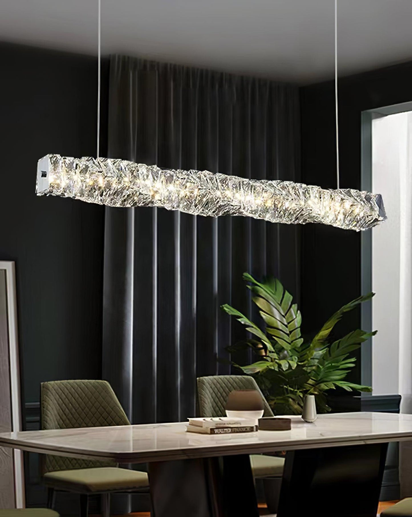 Long Crystal Droplight Pendant Lamp