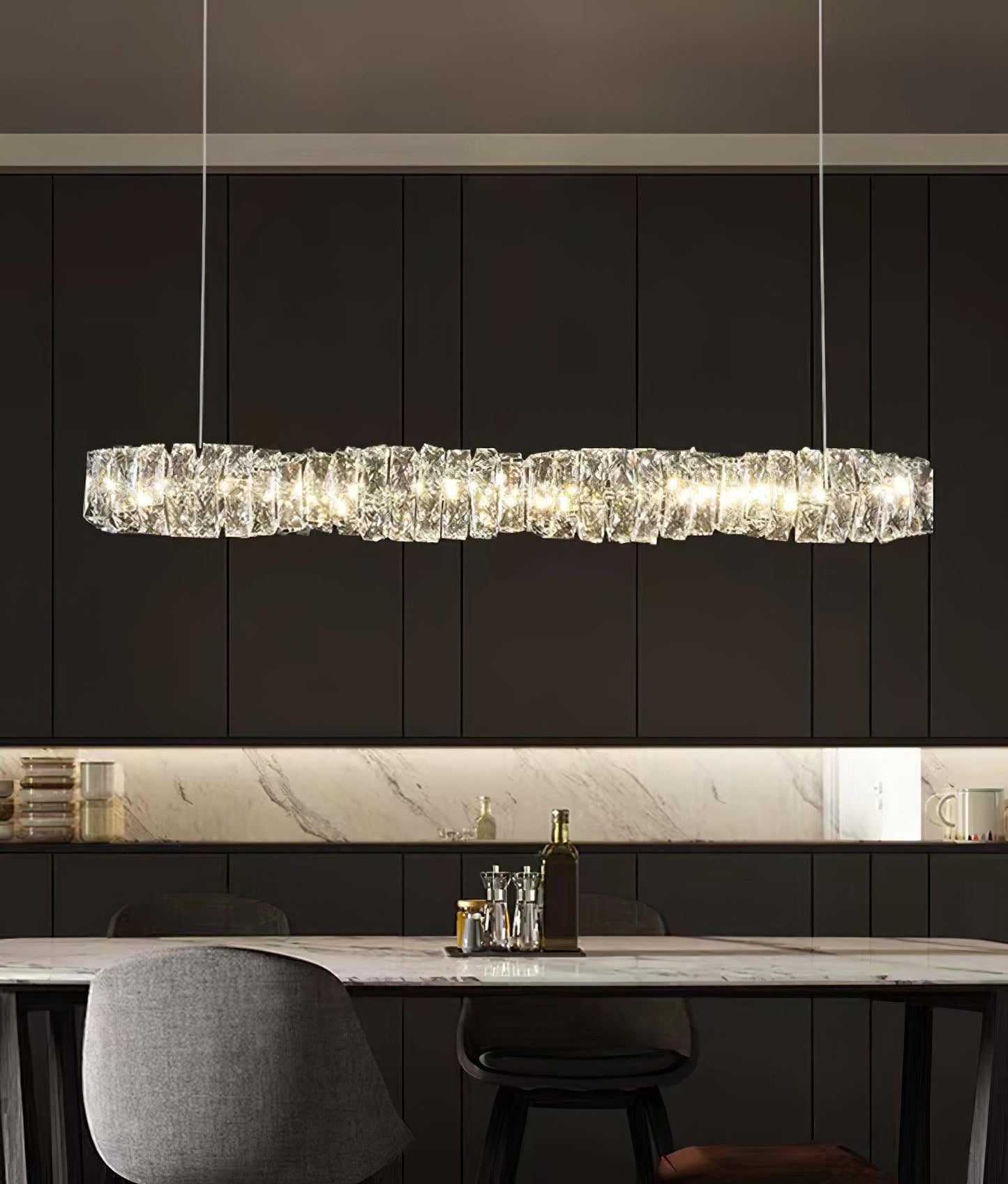 Long Crystal Droplight Pendant Lamp