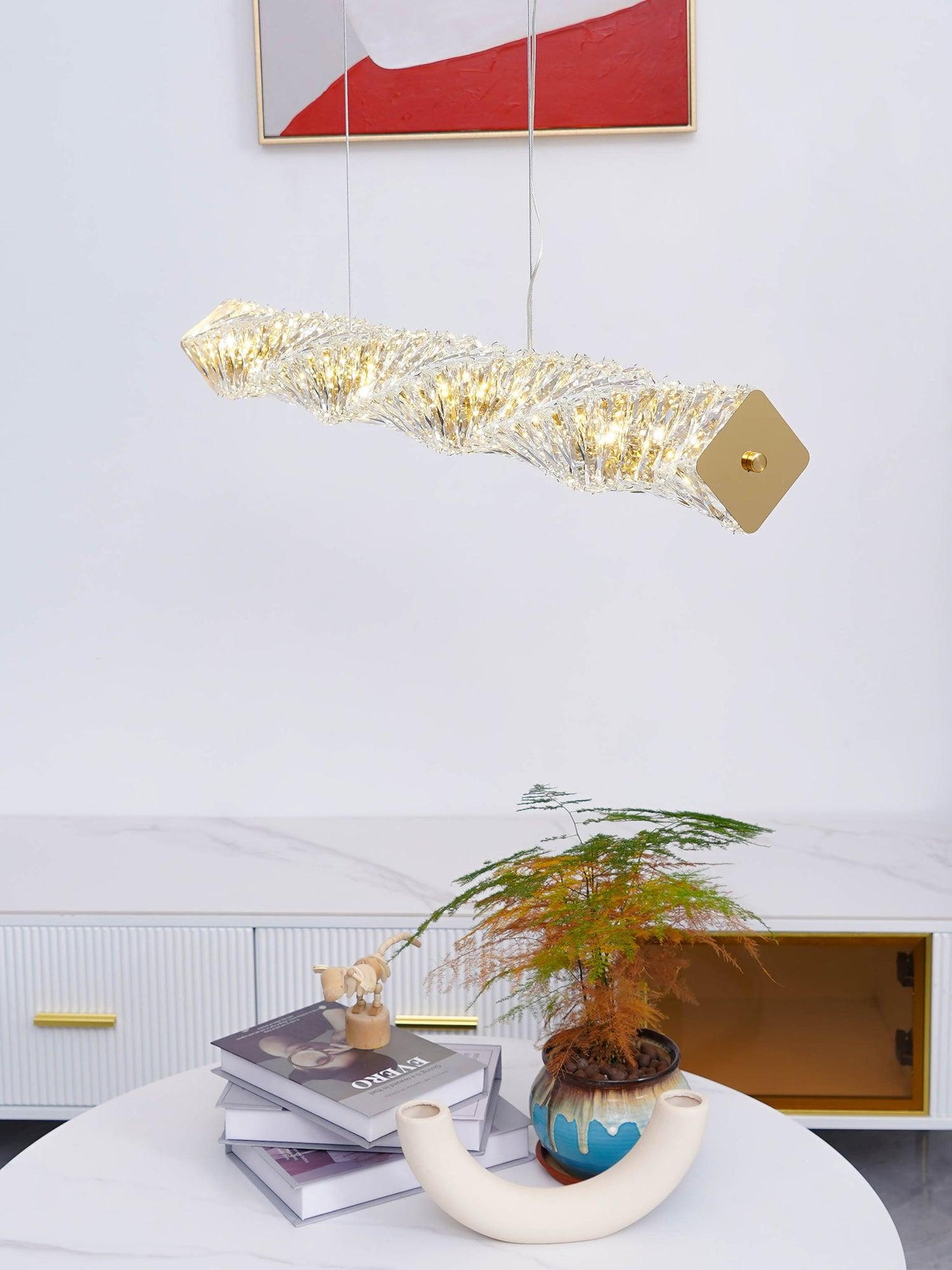 Long Crystal Droplight Pendant Lamp