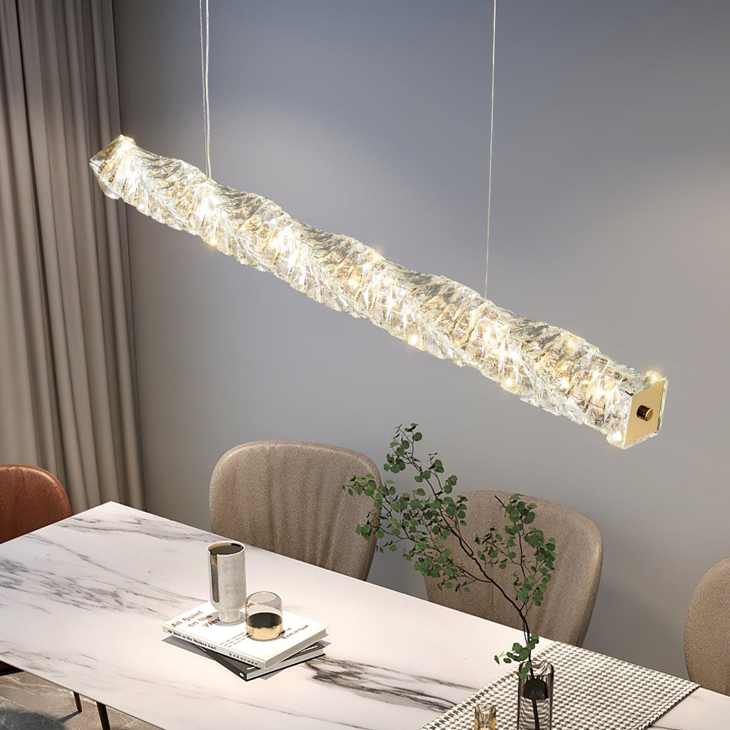 Long Crystal Droplight Pendant Lamp