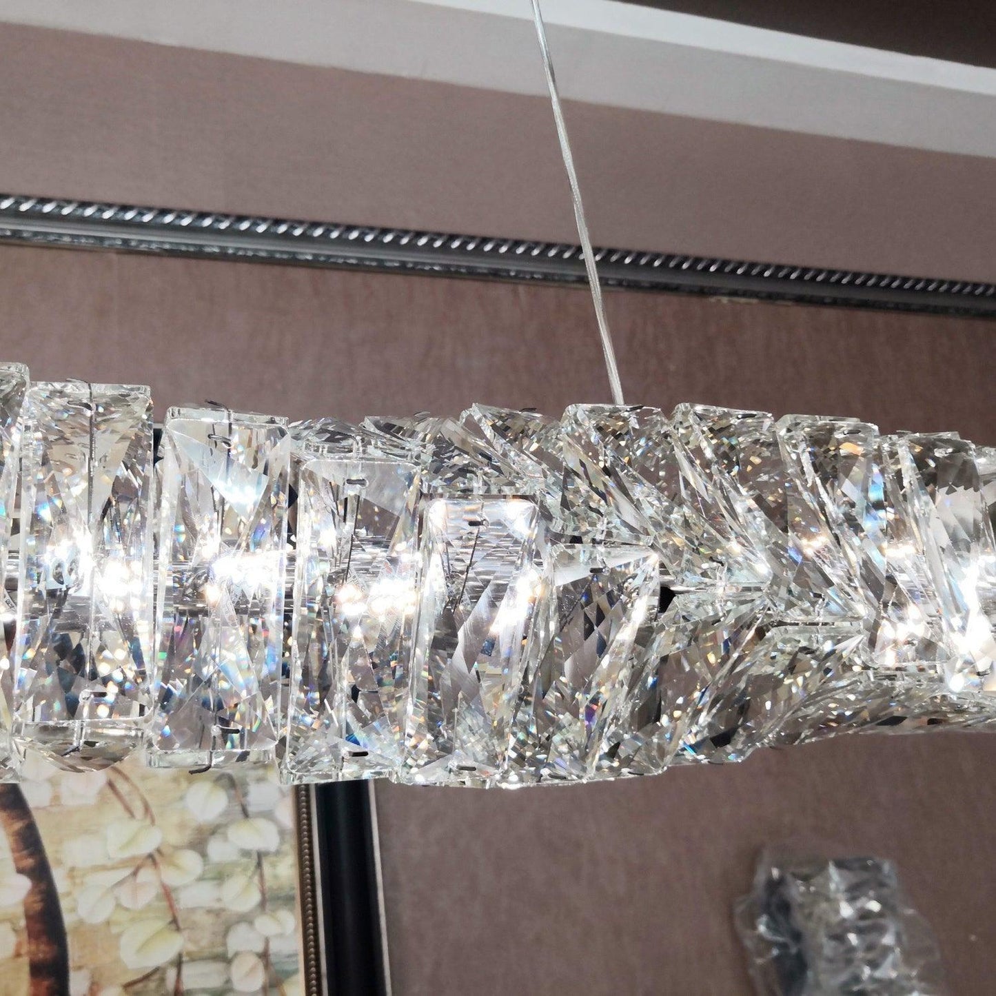 Long Crystal Droplight Pendant Lamp