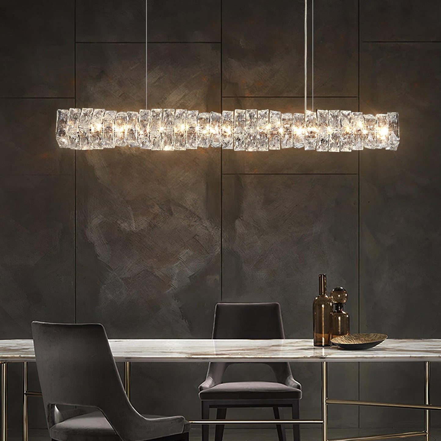 Long Crystal Droplight Pendant Lamp