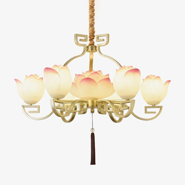 Lotus Bloom Gasolier Chandelier