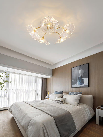 Lotus Leaf Glass Flush mount light Ceiling Lamp