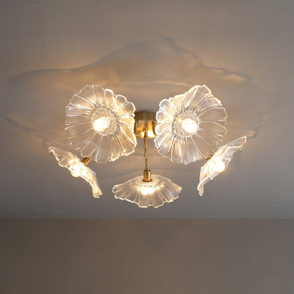 Lotus Leaf Glass Flush mount light Ceiling Lamp