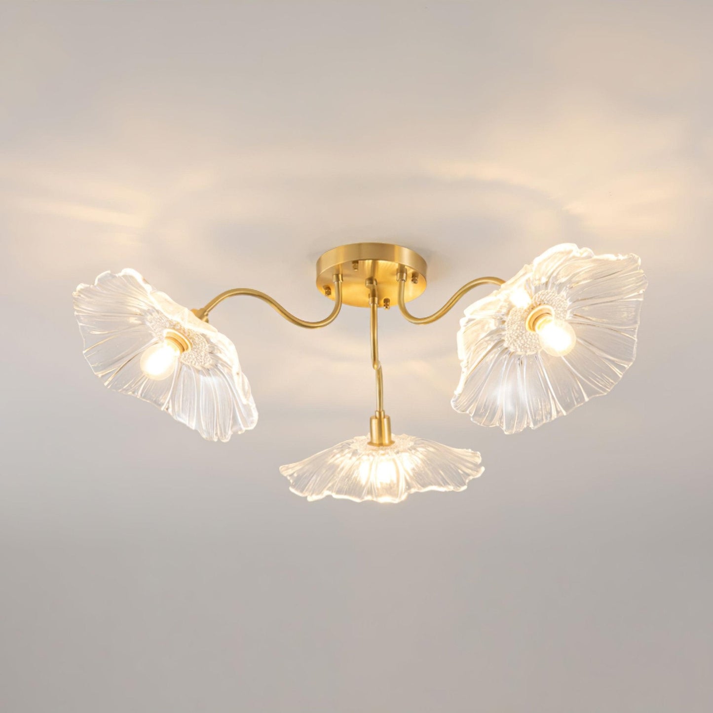 Lotus Leaf Glass Flush mount light Ceiling Lamp