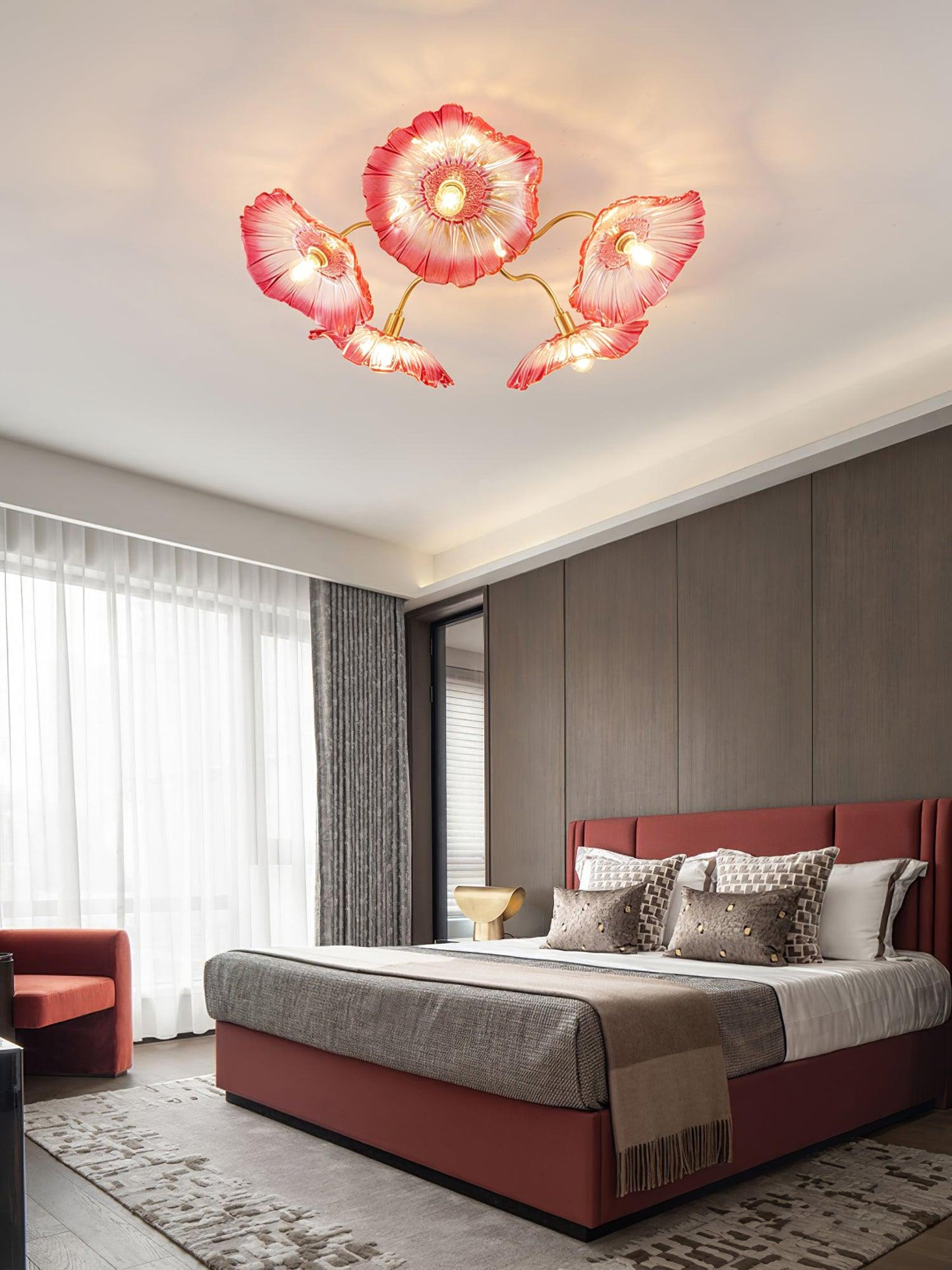 Lotus Leaf Glass Flush mount light Ceiling Lamp