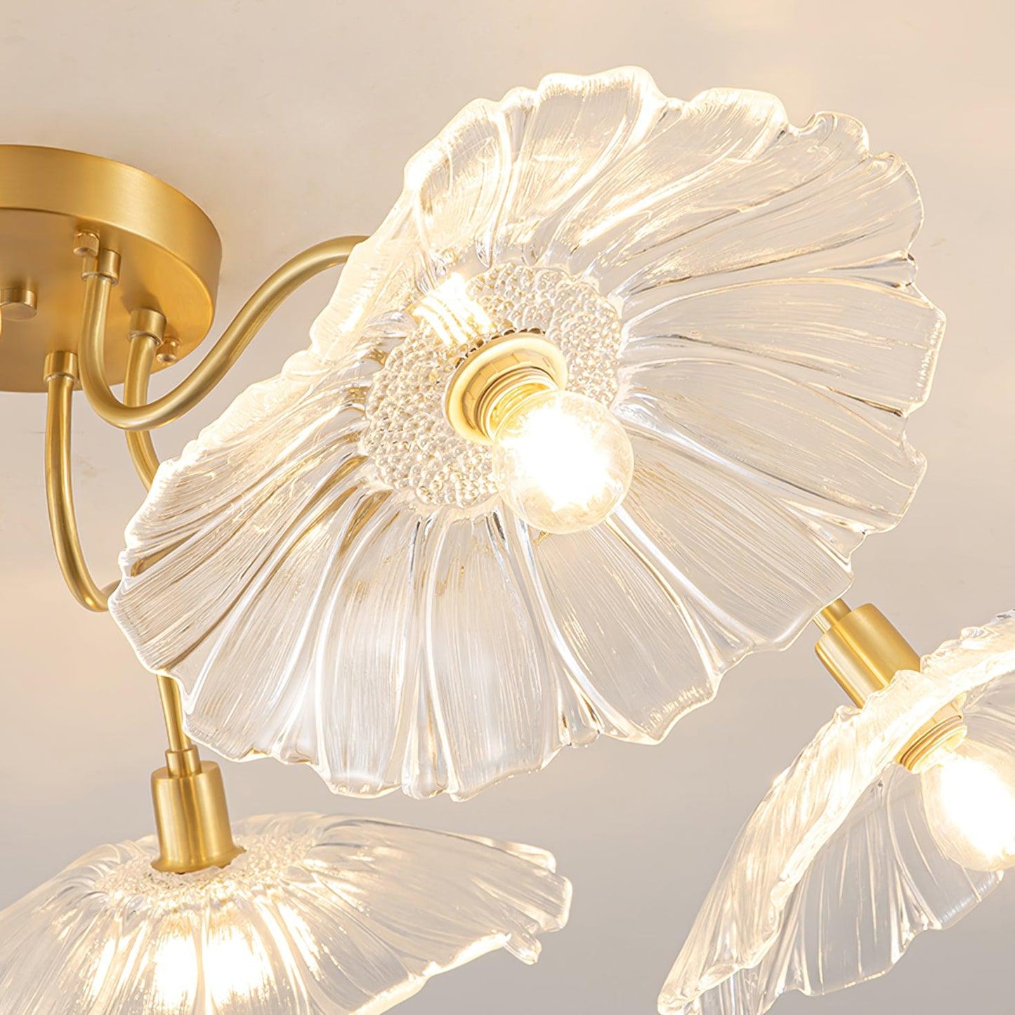 Lotus Leaf Glass Flush mount light Ceiling Lamp