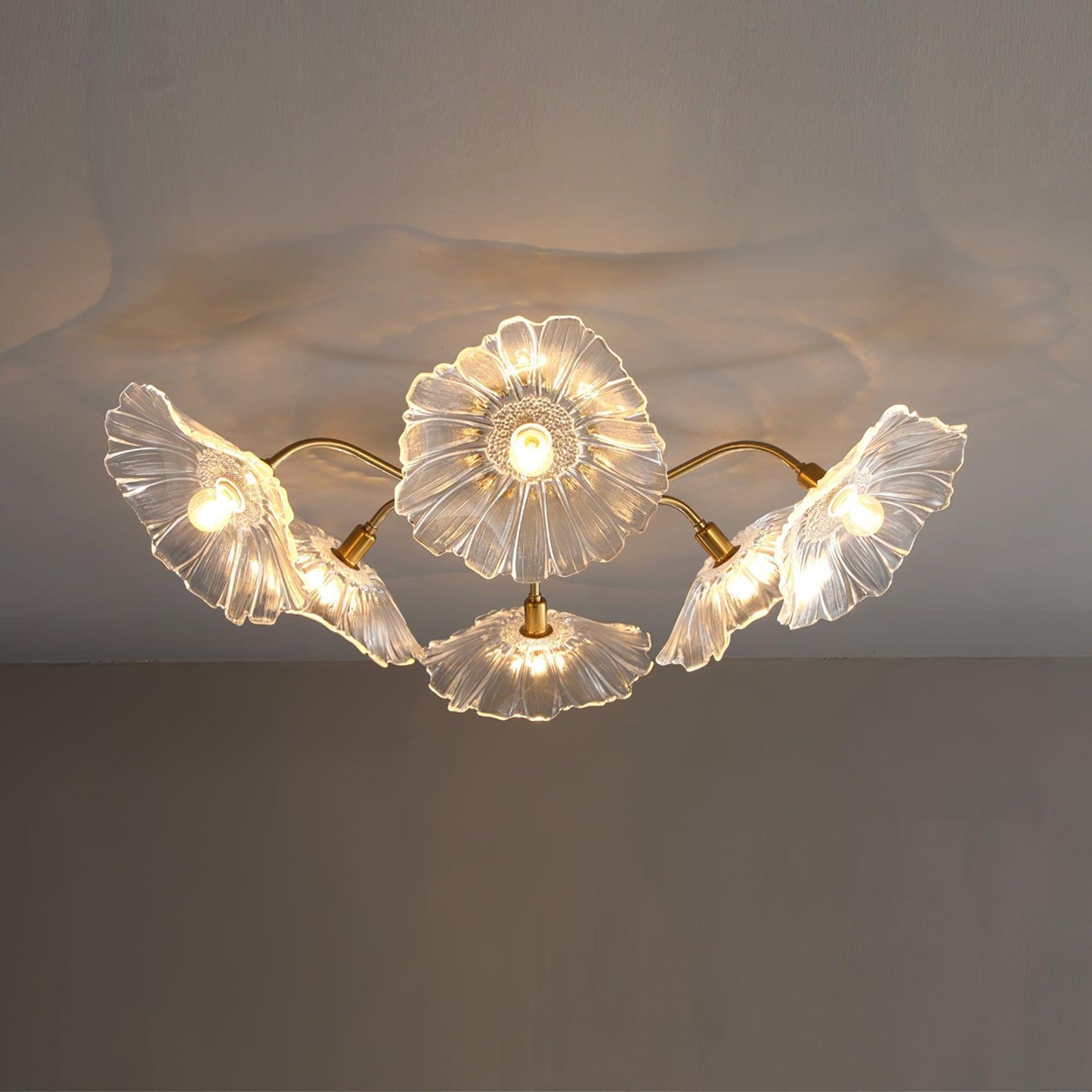 Lotus Leaf Glass Flush mount light Ceiling Lamp