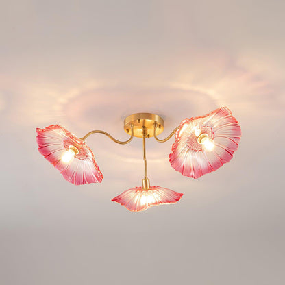 Lotus Leaf Glass Flush mount light Ceiling Lamp