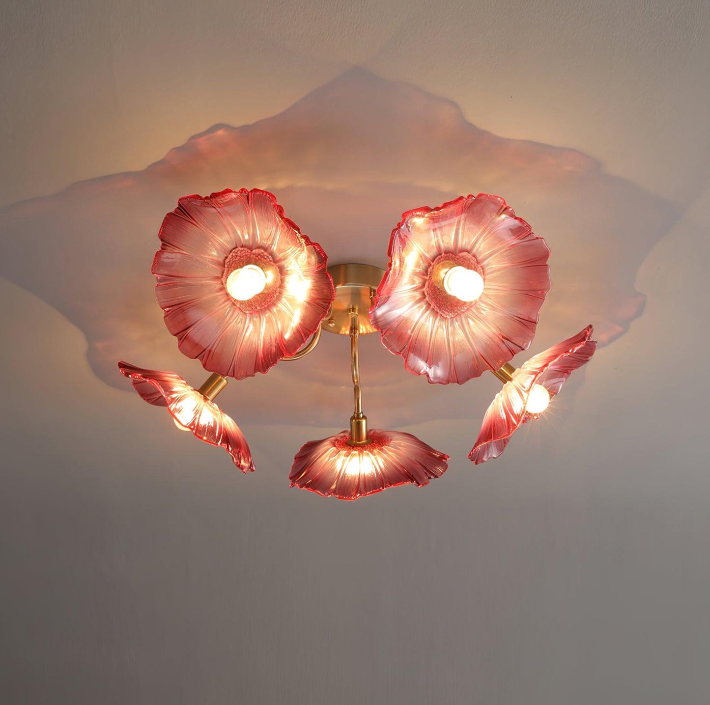 Lotus Leaf Glass Flush mount light Ceiling Lamp