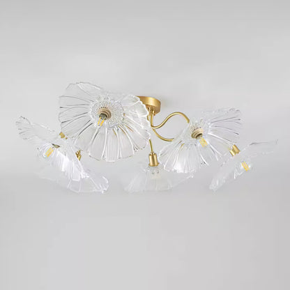 Lotus Leaf Glass Flush mount light Ceiling Lamp