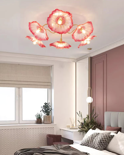 Lotus Leaf Glass Flush mount light Ceiling Lamp