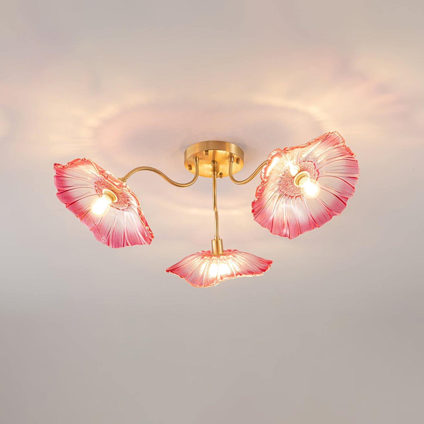 Lotus Leaf Glass Flush mount light Ceiling Lamp