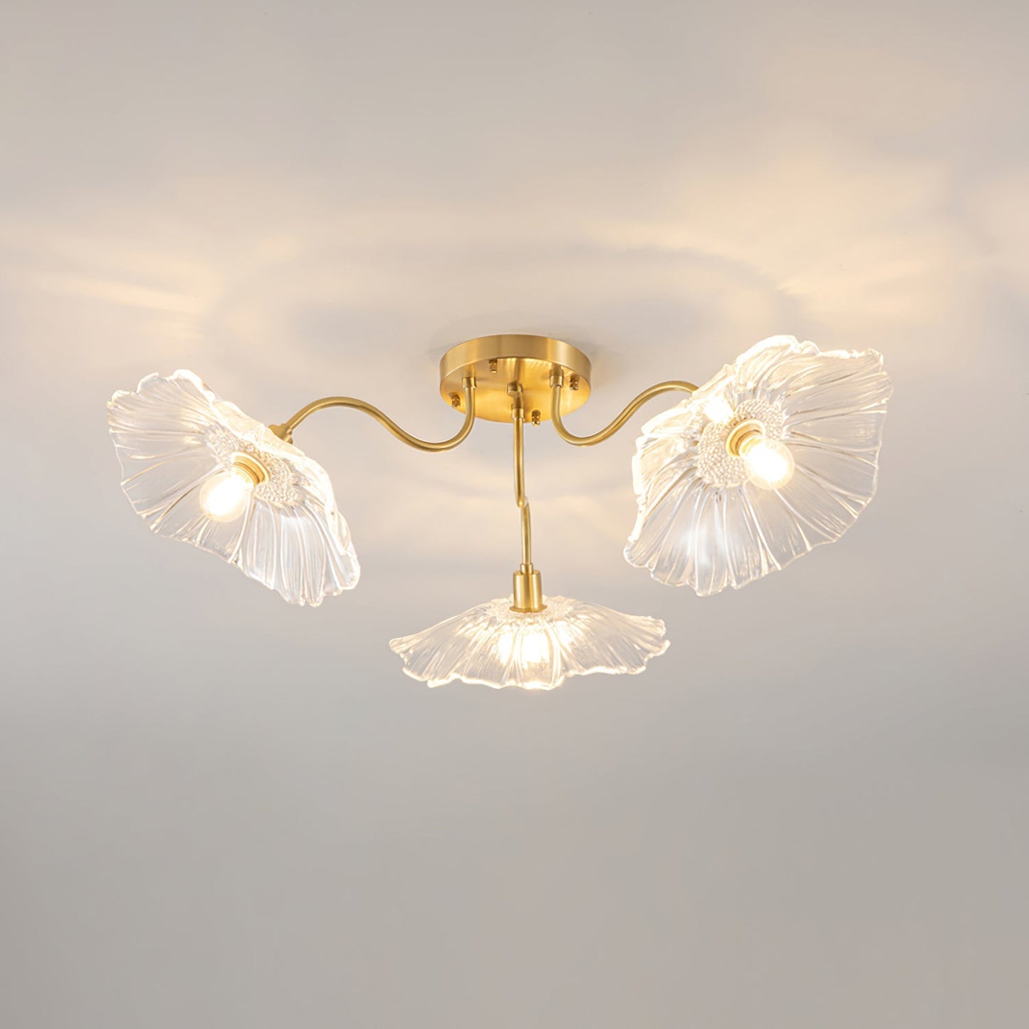 Lotus Leaf Glass Flush mount light Ceiling Lamp