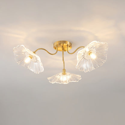 Lotus Leaf Glass Flush mount light Ceiling Lamp