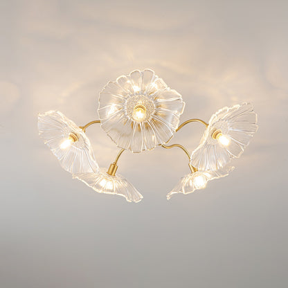 Lotus Leaf Glass Flush mount light Ceiling Lamp