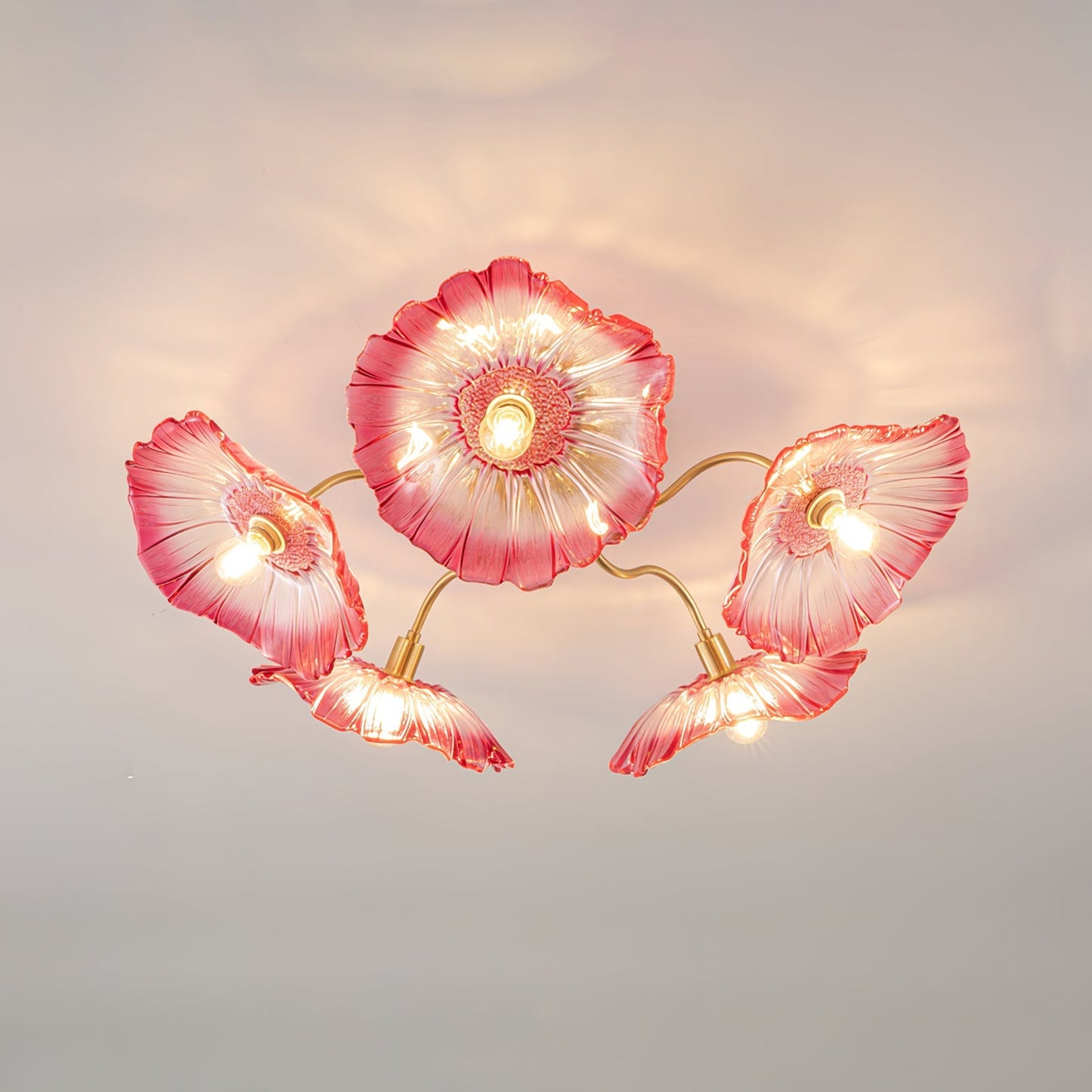 Lotus Leaf Glass Flush mount light Ceiling Lamp