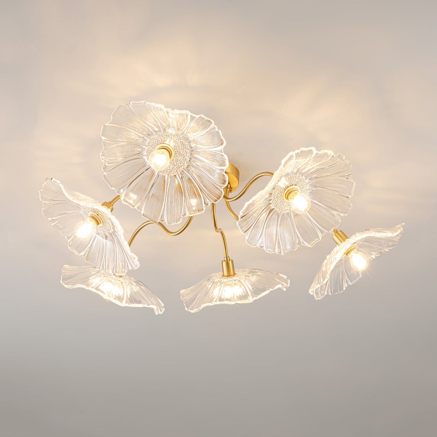 Lotus Leaf Glass Flush mount light Ceiling Lamp