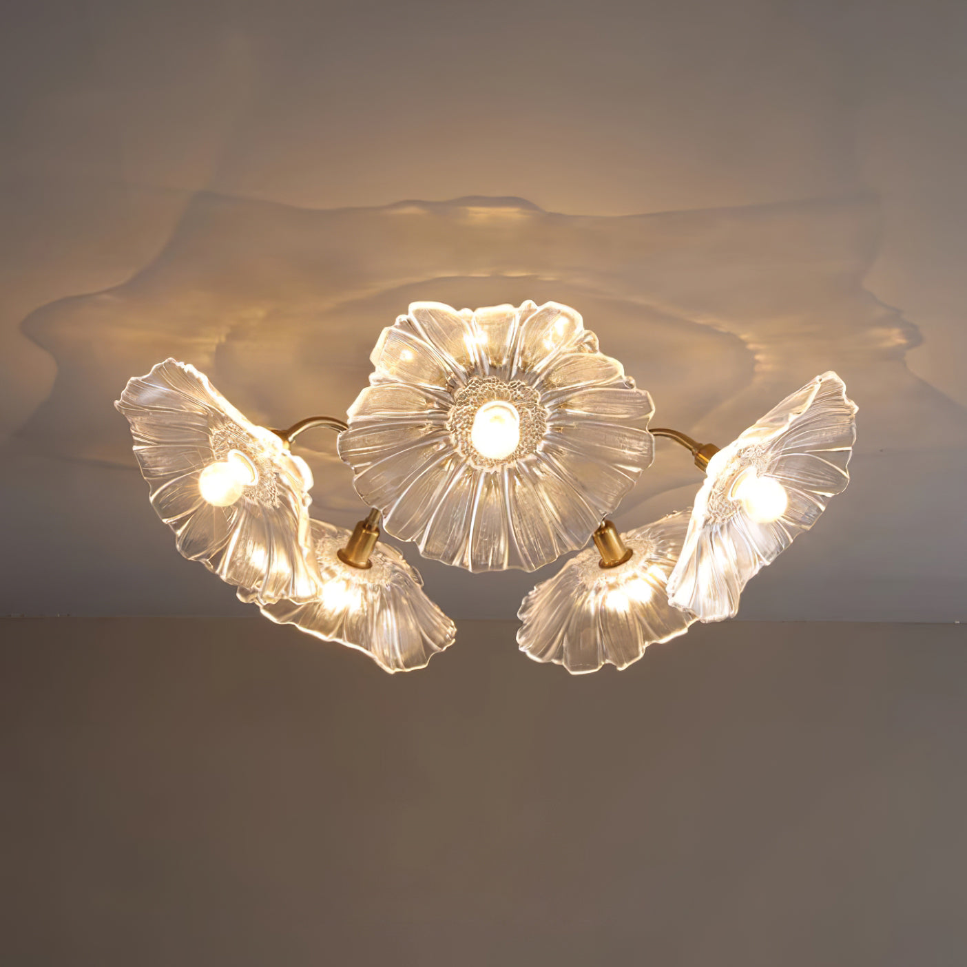 Lotus Leaf Glass Flush mount light Ceiling Lamp