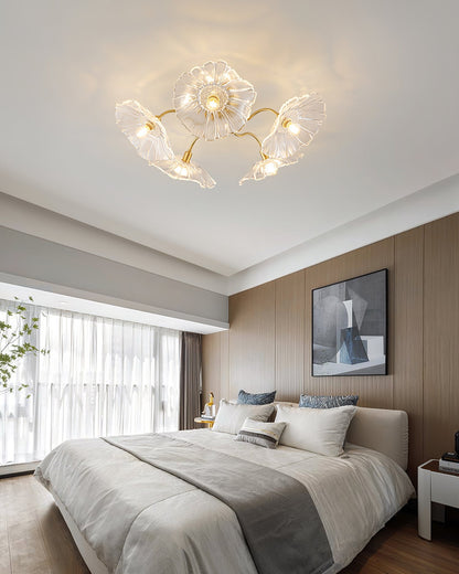 Lotus Leaf Glass Flush mount light Ceiling Lamp