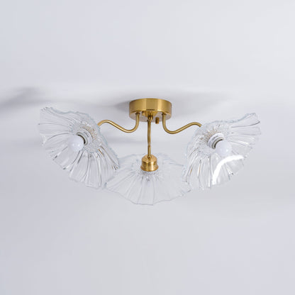 Lotus Leaf Glass Flush mount light Ceiling Lamp