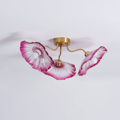 Lotus Leaf Glass Flush mount light Ceiling Lamp