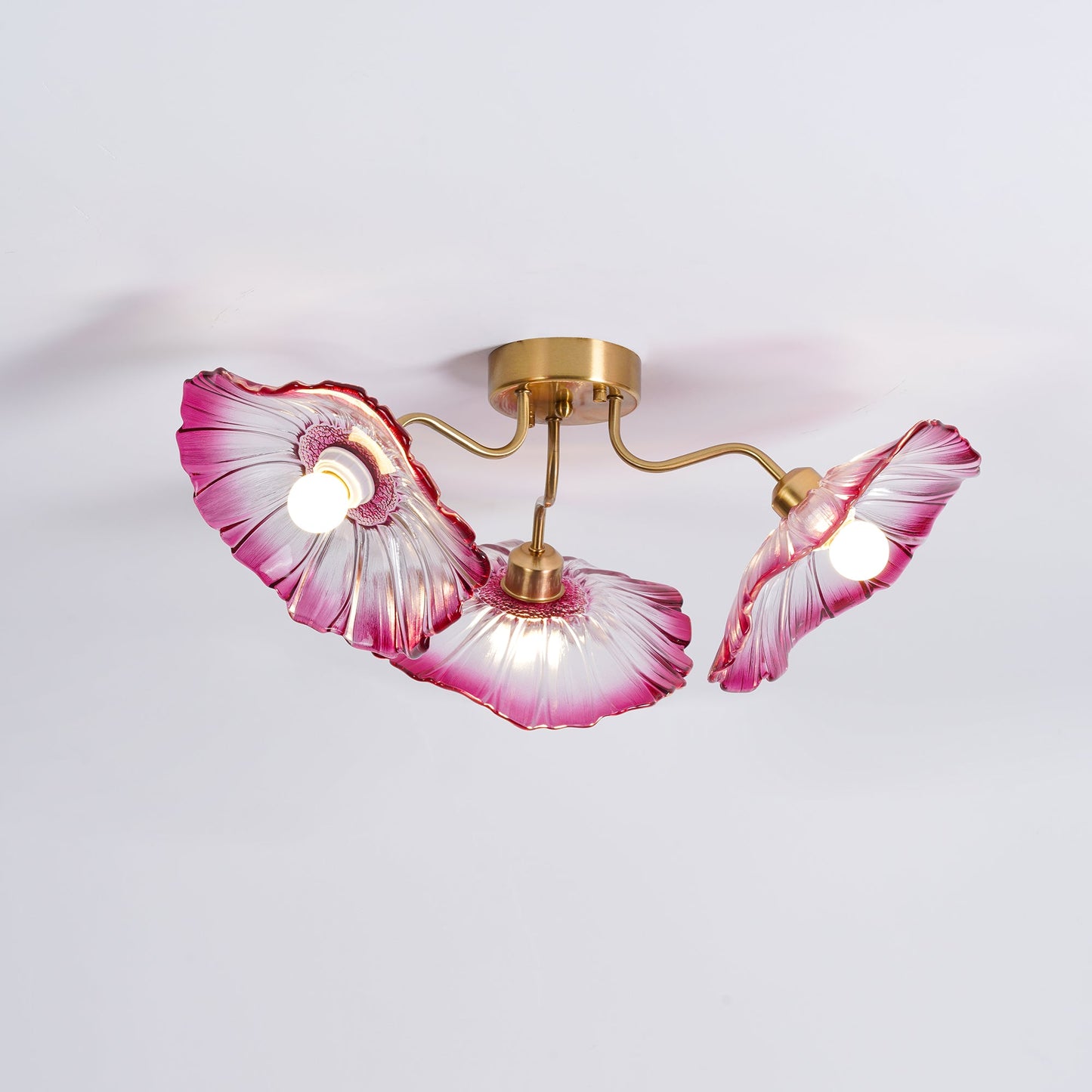 Lotus Leaf Glass Flush mount light Ceiling Lamp