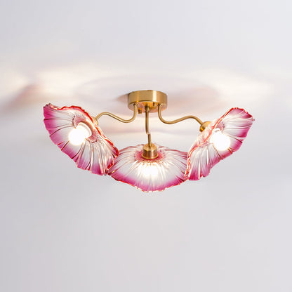 Lotus Leaf Glass Flush mount light Ceiling Lamp