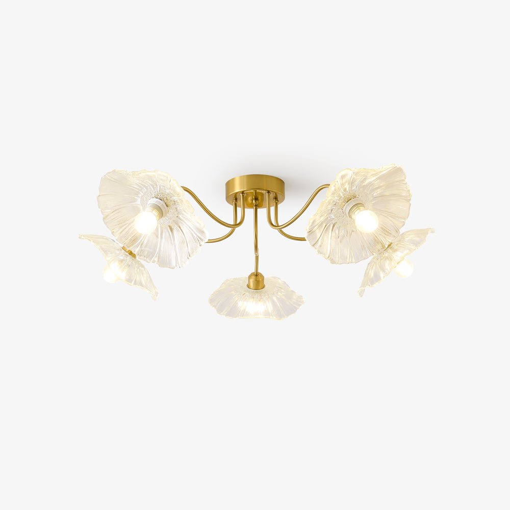 Lotus Leaf Glass Flush mount light Ceiling Lamp