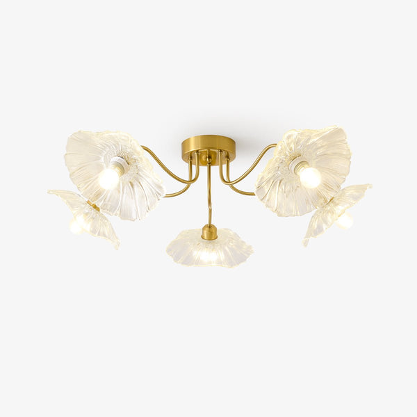 Lotus Leaf Glass Flush mount light Ceiling Lamp