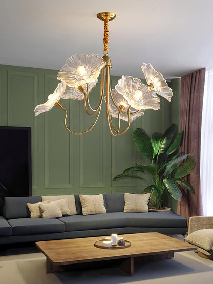 Lotus Leaf Glass Gasolier Chandelier