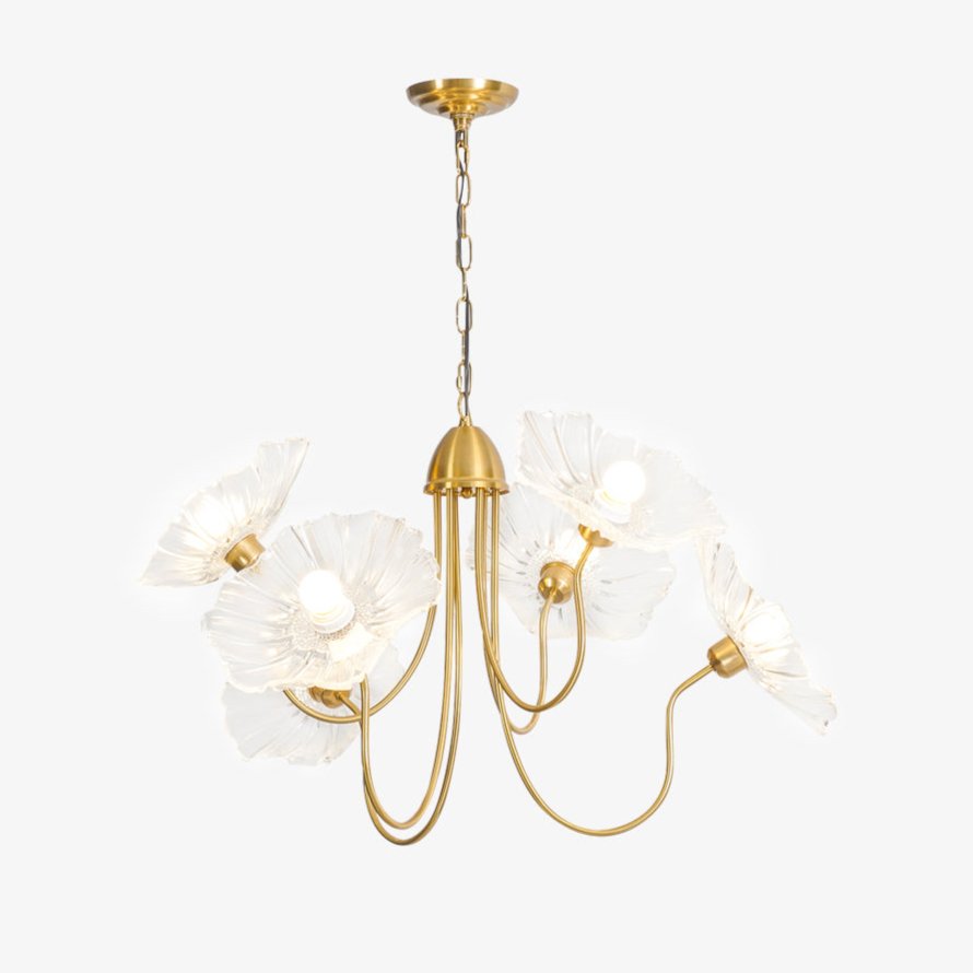 Lotus Leaf Glass Gasolier Chandelier