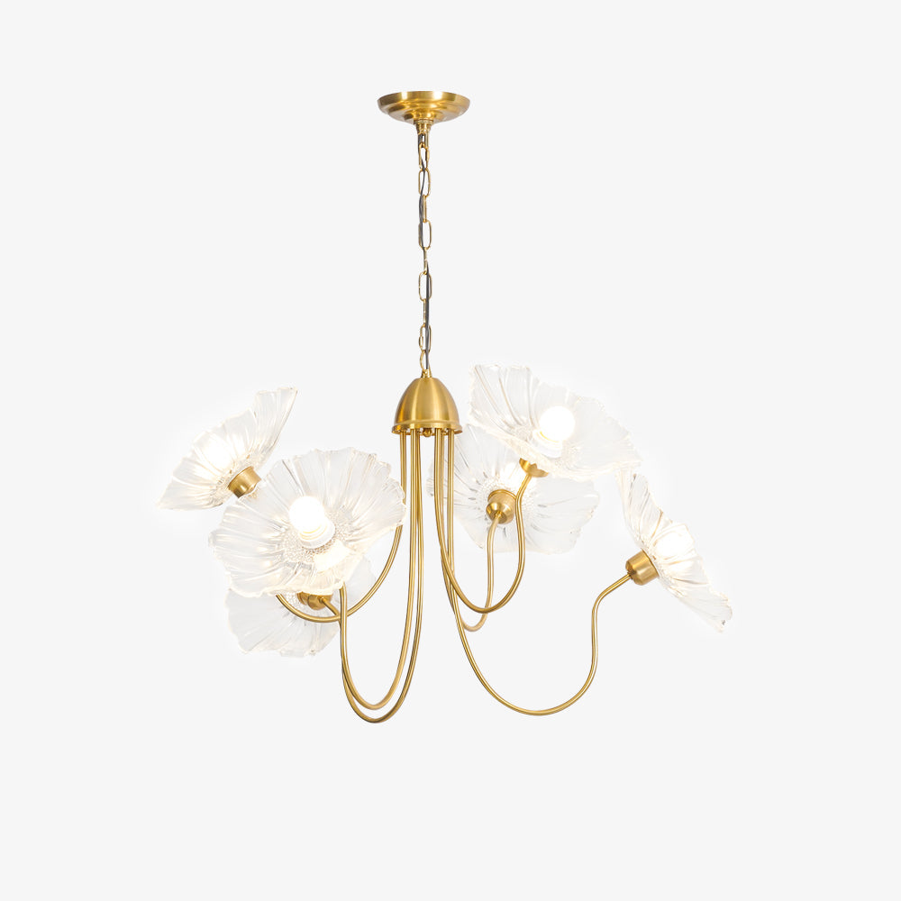 Lotus Leaf Glass Gasolier Chandelier