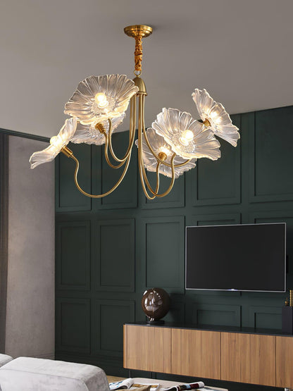 Lotus Leaf Glass Gasolier Chandelier