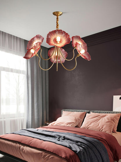 Lotus Leaf Glass Gasolier Chandelier